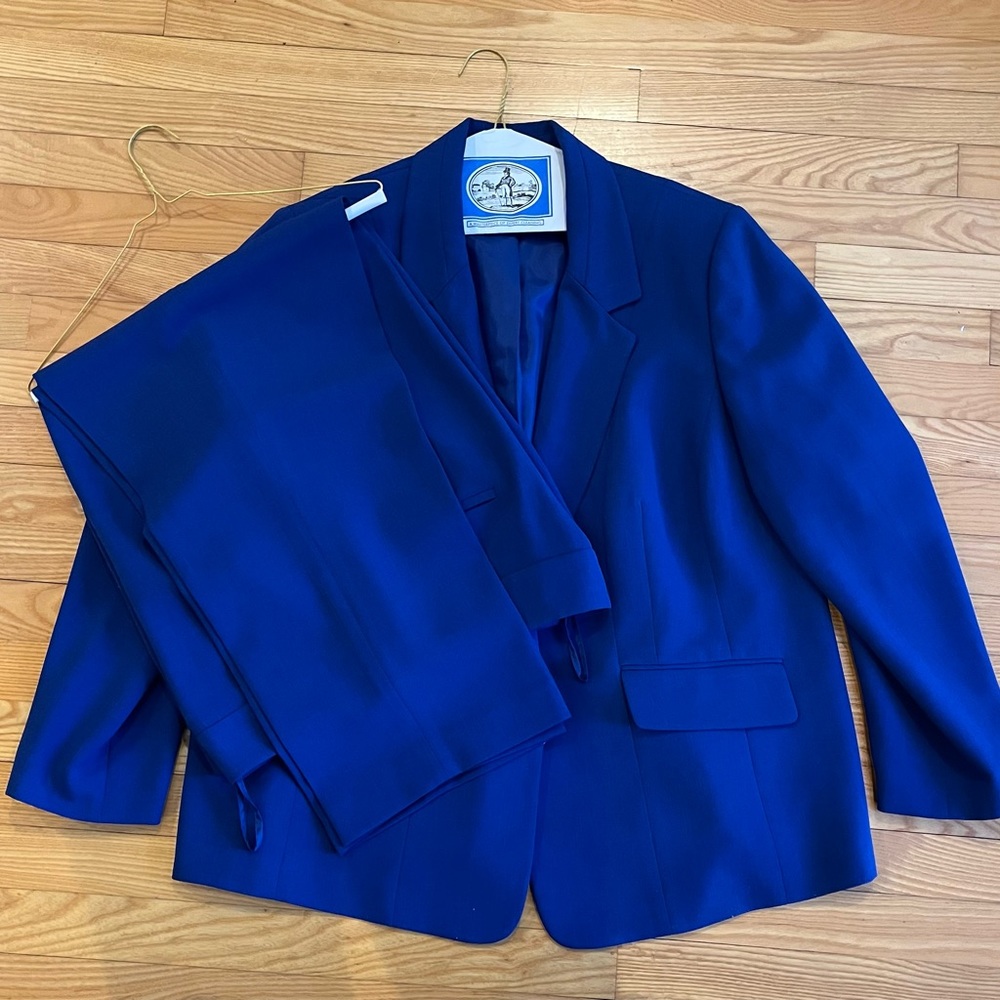 Le Suit from Macy’s, pants and matching suit jacket Royal Blue, size 18